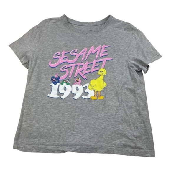 Sesame Street Shirt Womens Medium Gray 1993 Big Bird Grover Cookie Monster Tee - Picture 1 of 6